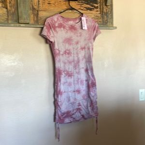 Super cute pink and white tie dress